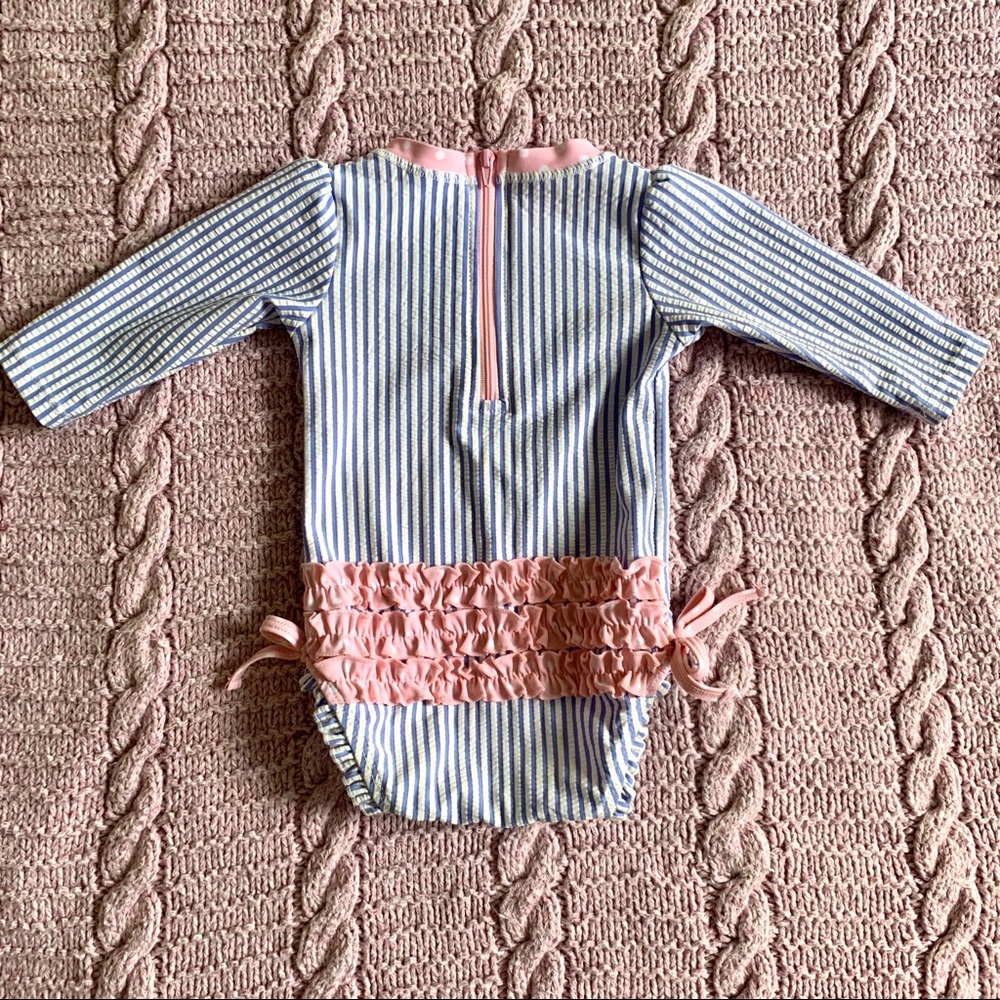 RuffleButts Seersucker Swimsuit